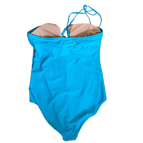 J. Crew Factory Turquoise One Piece Halter Swimsuit sz XXL NWT - Picture 3 of 11
